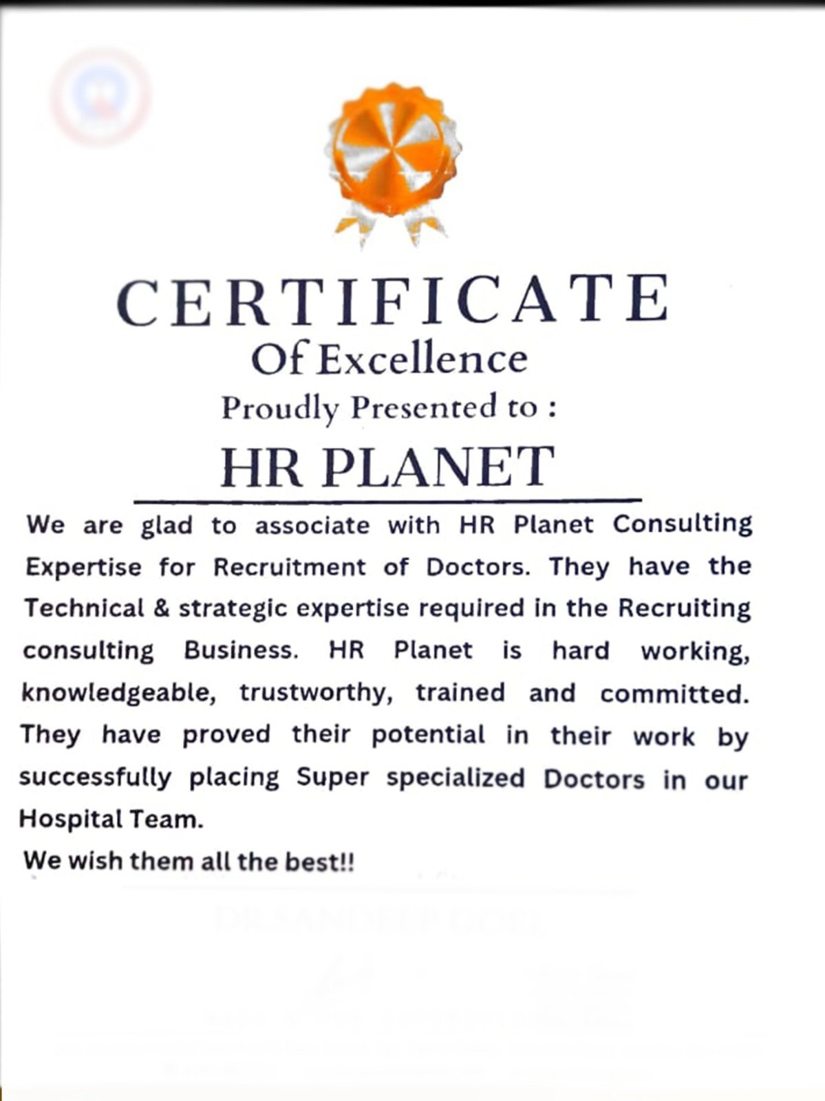 Patel Hospital Achievement